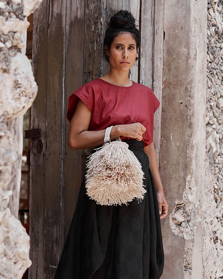 White Bruja Bucket Handbag