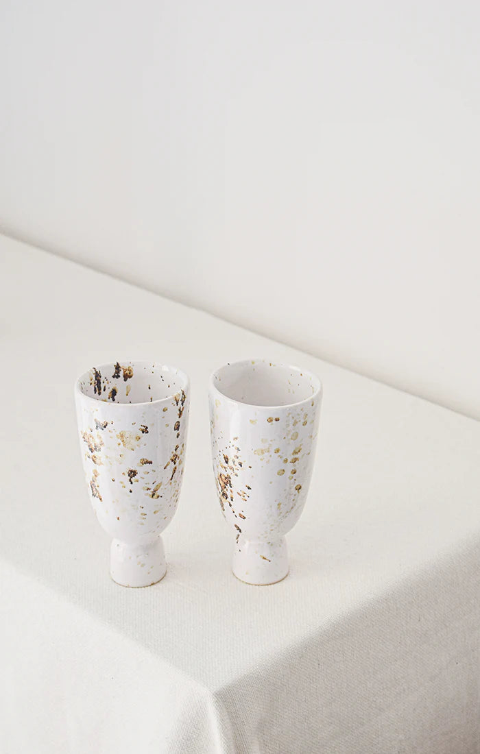 Flute Ceramic Cup - Multiple Colors