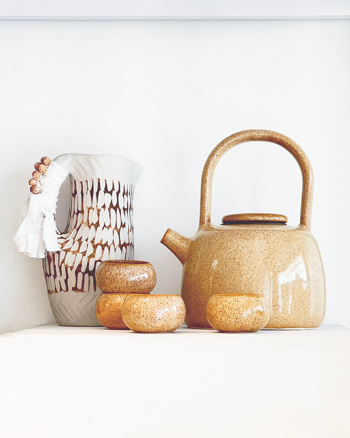 Caramel Handmade Stoneware Teapot