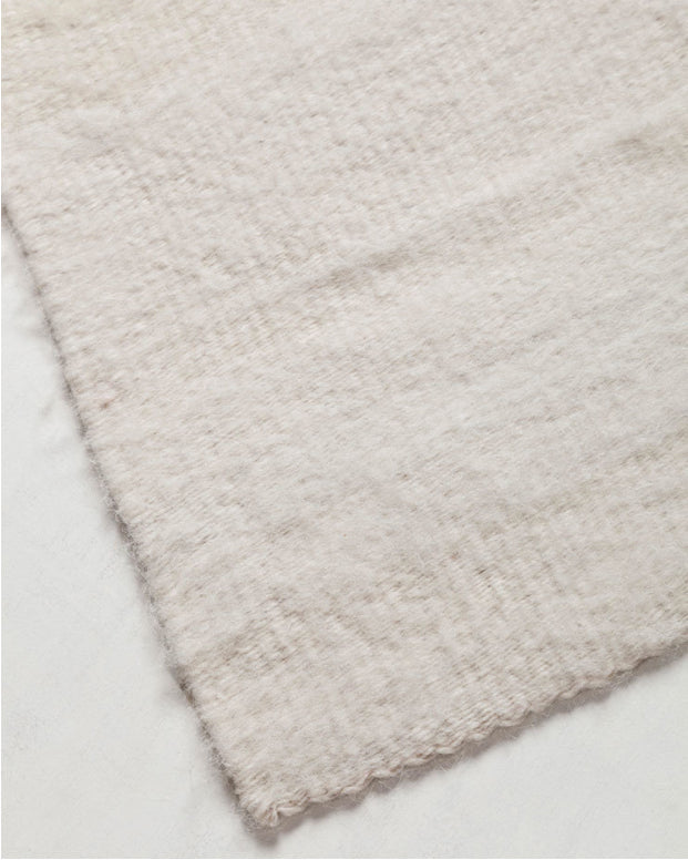 Awanay White Llama Wool Runner Area Rug - 13ft x 4ft IN STOCK