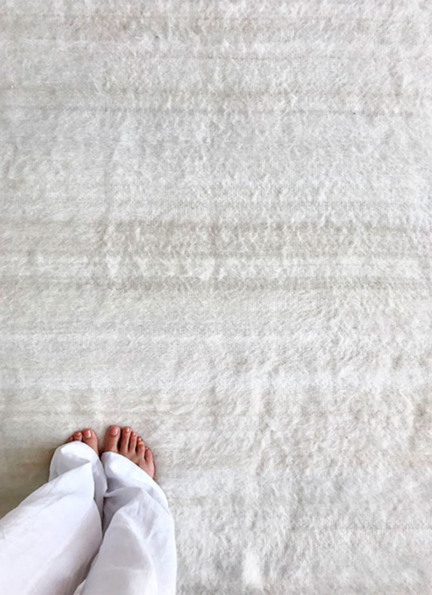 Awanay White Llama Wool Runner Area Rug - 13ft x 4ft IN STOCK