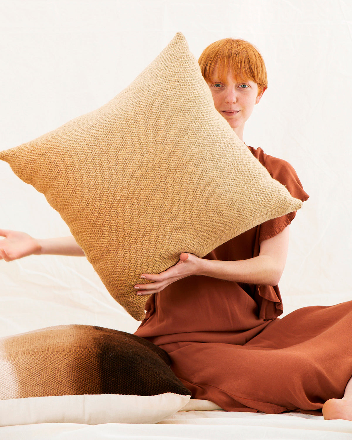 Matiz Gold Ombre Throw Pillow