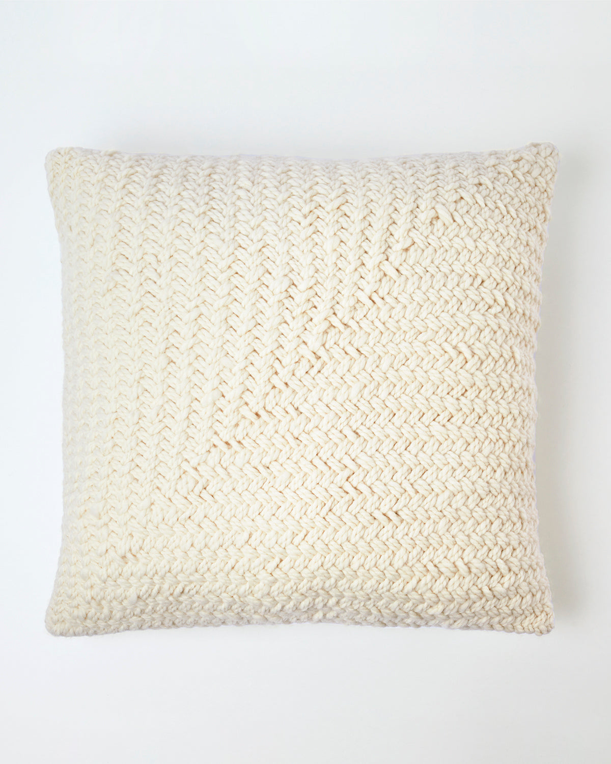 Trigo Wool Throw Pillow in White