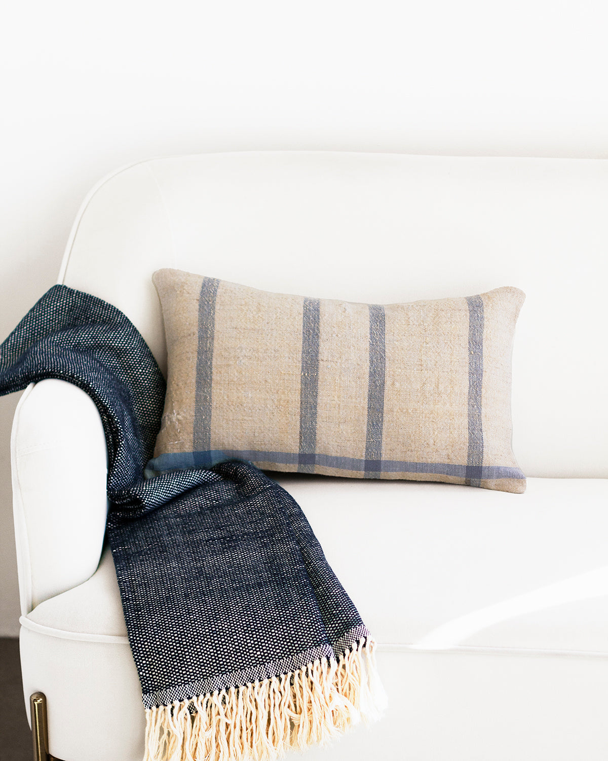 Matilde Blue Checkered Throw Pillows