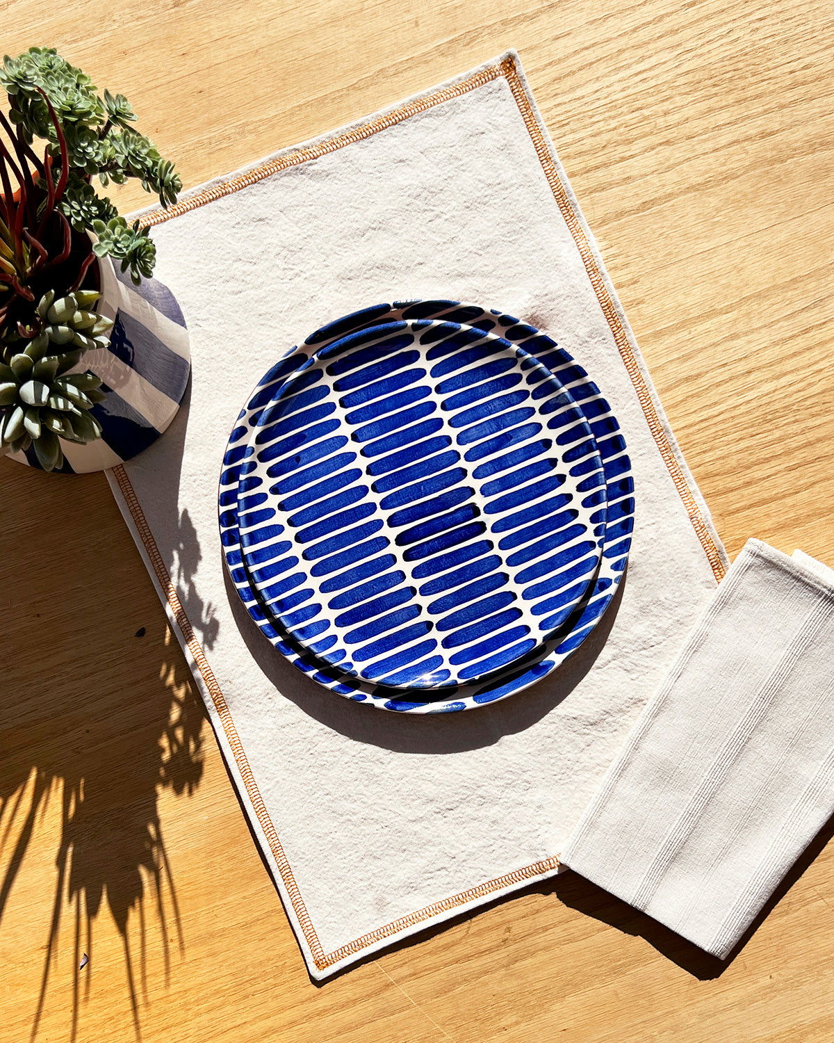 White Chambray Cotton Placemat - Set of 2
