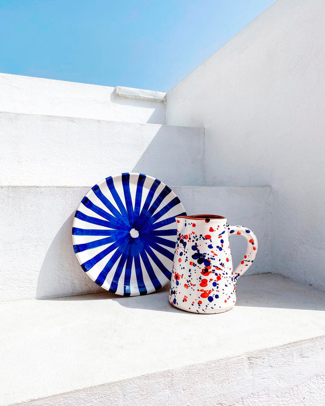Casa Cubista Ray Pattern Plates in Blue