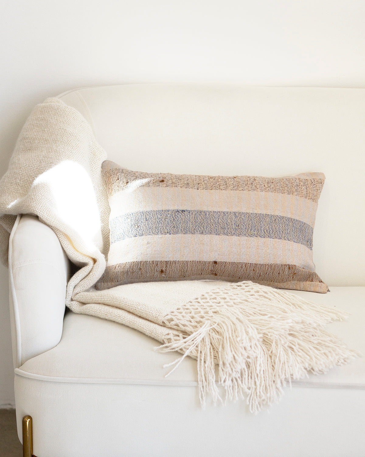 Matilde Blue Stripe Throw Pillow