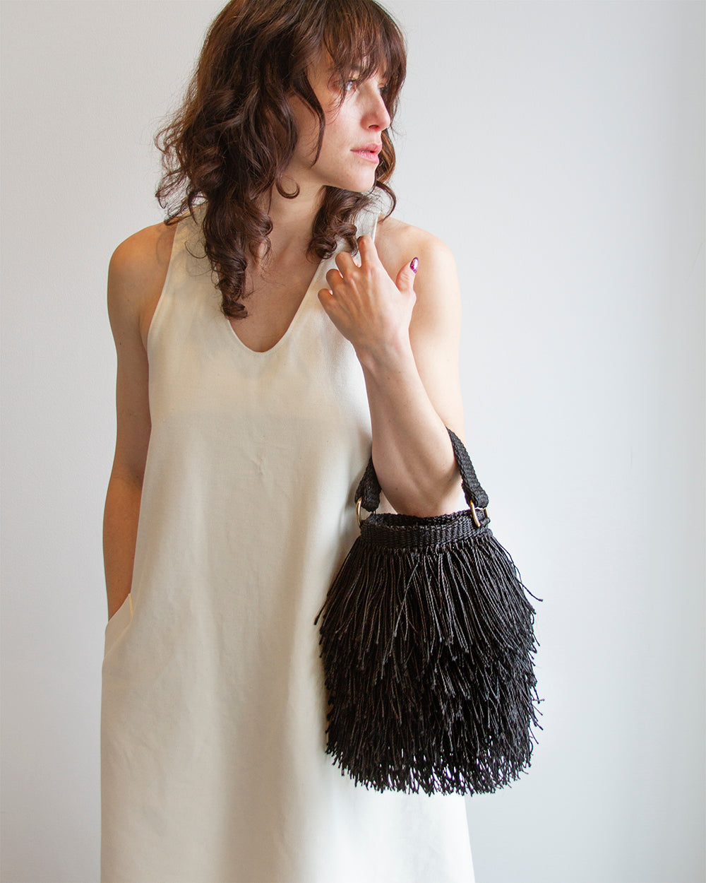 Black Bruja Bucket Handbag