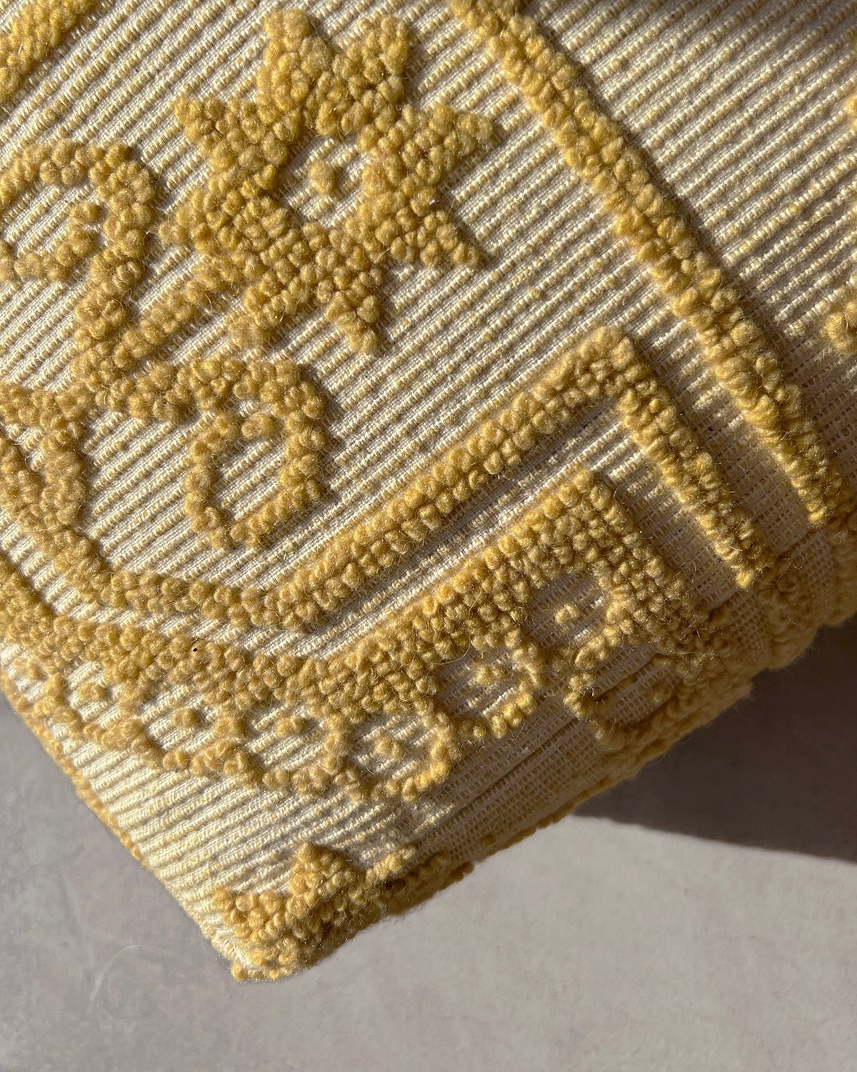Matilde Darling Embroidered Yellow Ottoman