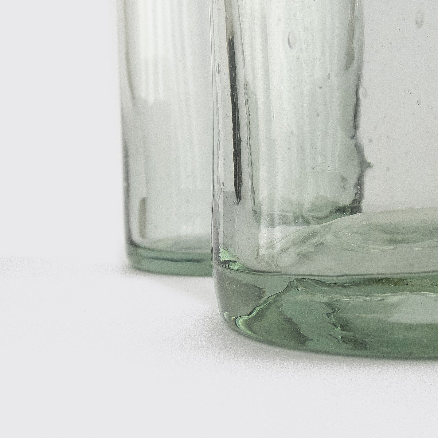Blown Glass Bottle w/ Cup/Lid