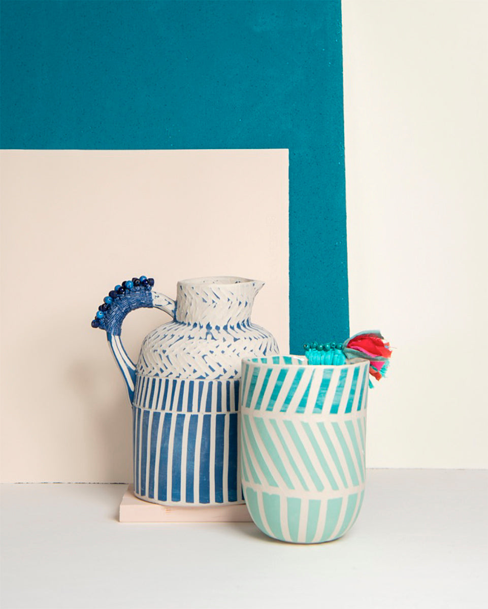Tiled Handmade Ceramic Jug