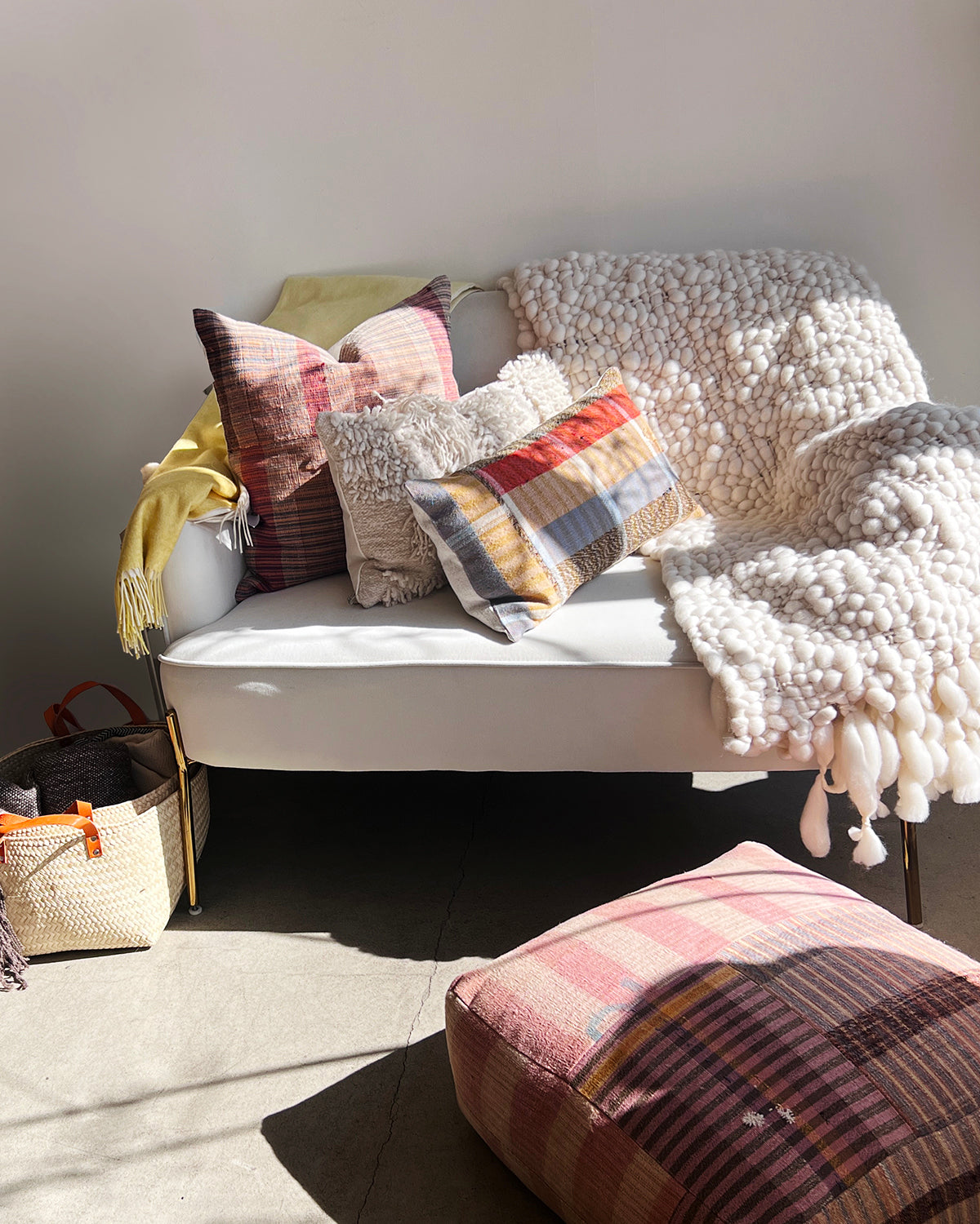 Matilde Pink Patchwork Ottoman