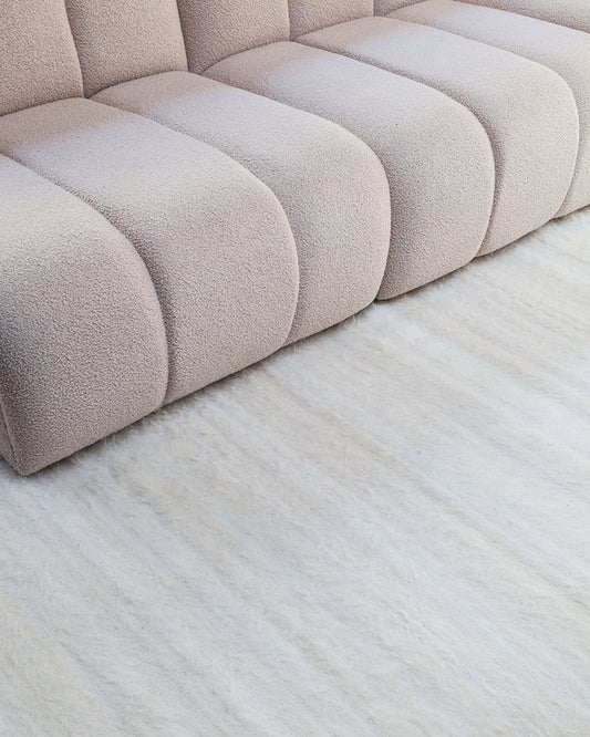 Awanay White Llama Wool Runner Area Rug - 13ft x 4ft IN STOCK