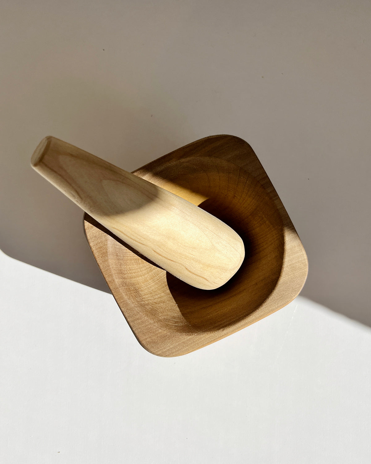 Laurel Hand Carved Solid Wood Mortar and Pestle