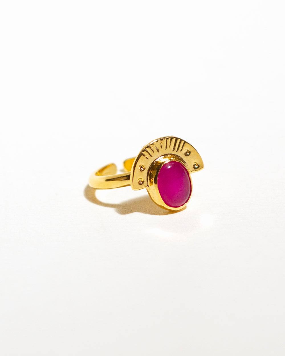 Art Deco Rose Agate Gemstone Ring