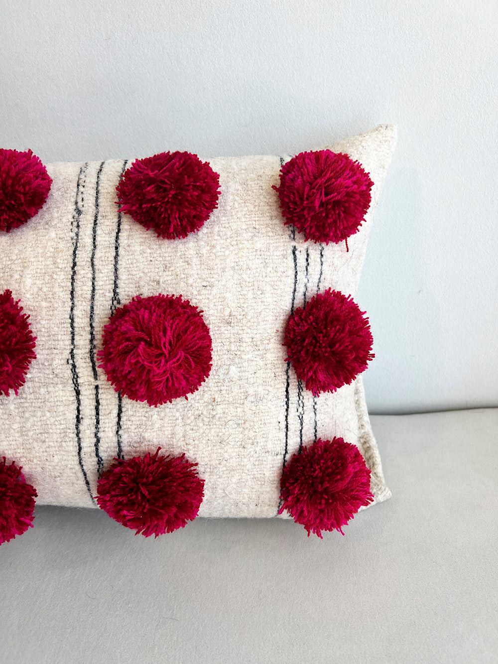 Chamula Striped Pom Pom Pillow