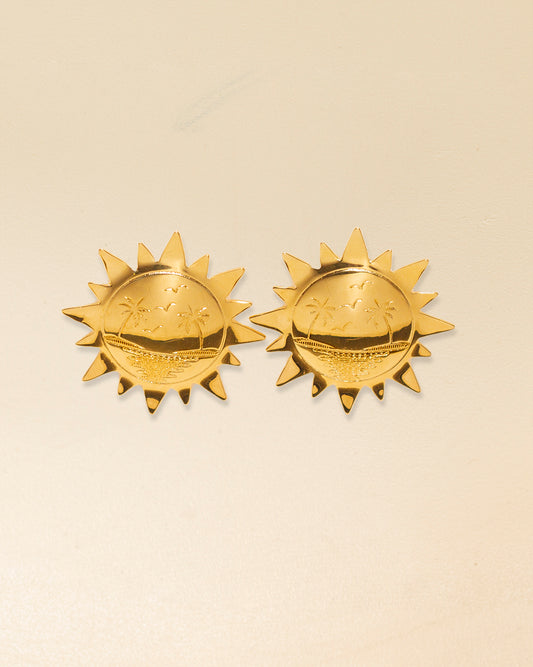 Gold Sun Earrings