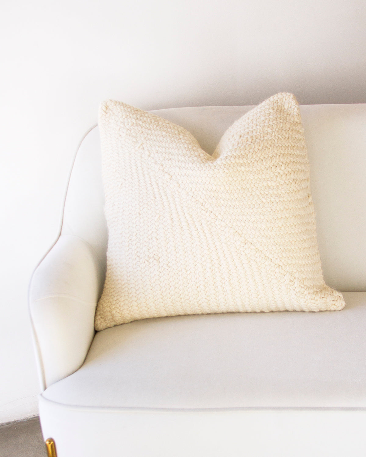 Trigo Wool Throw Pillow in White