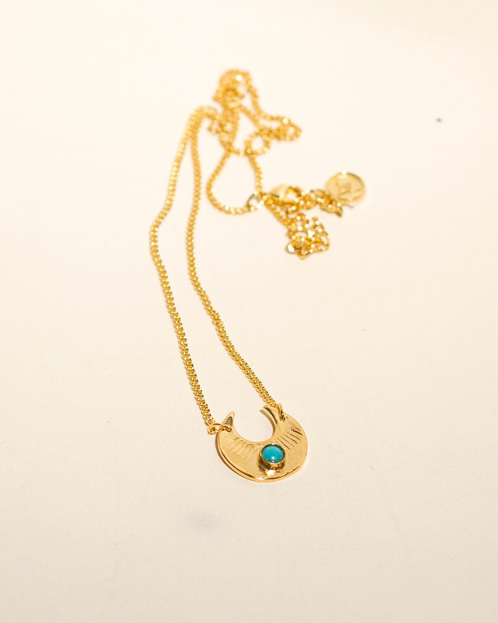 Mini Half Moon Turquoise Necklace