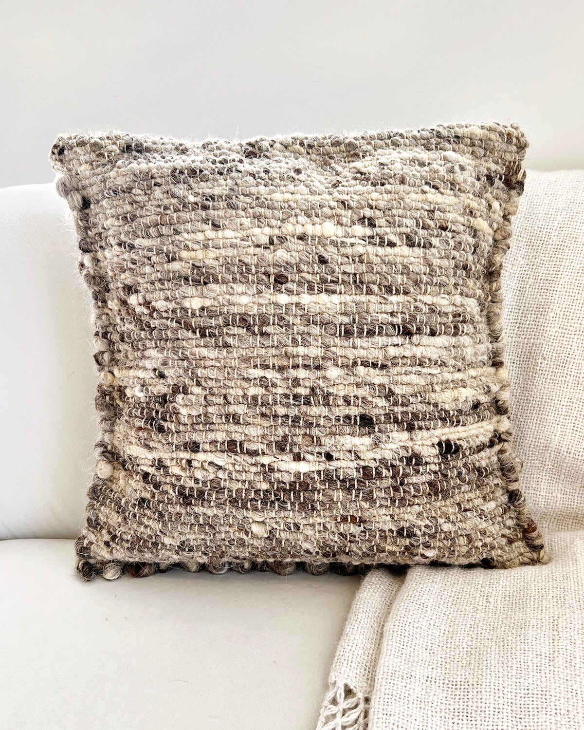 Fatima Bobble Throw Pillow in Gray