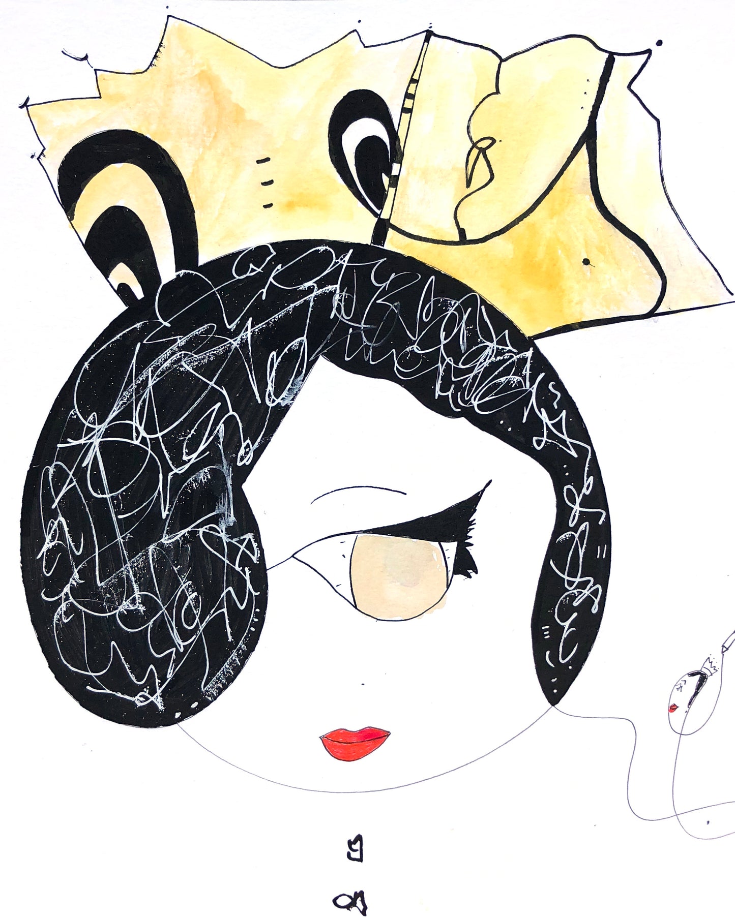 Popolishis #12 "Desiree" Original in Mixed Media