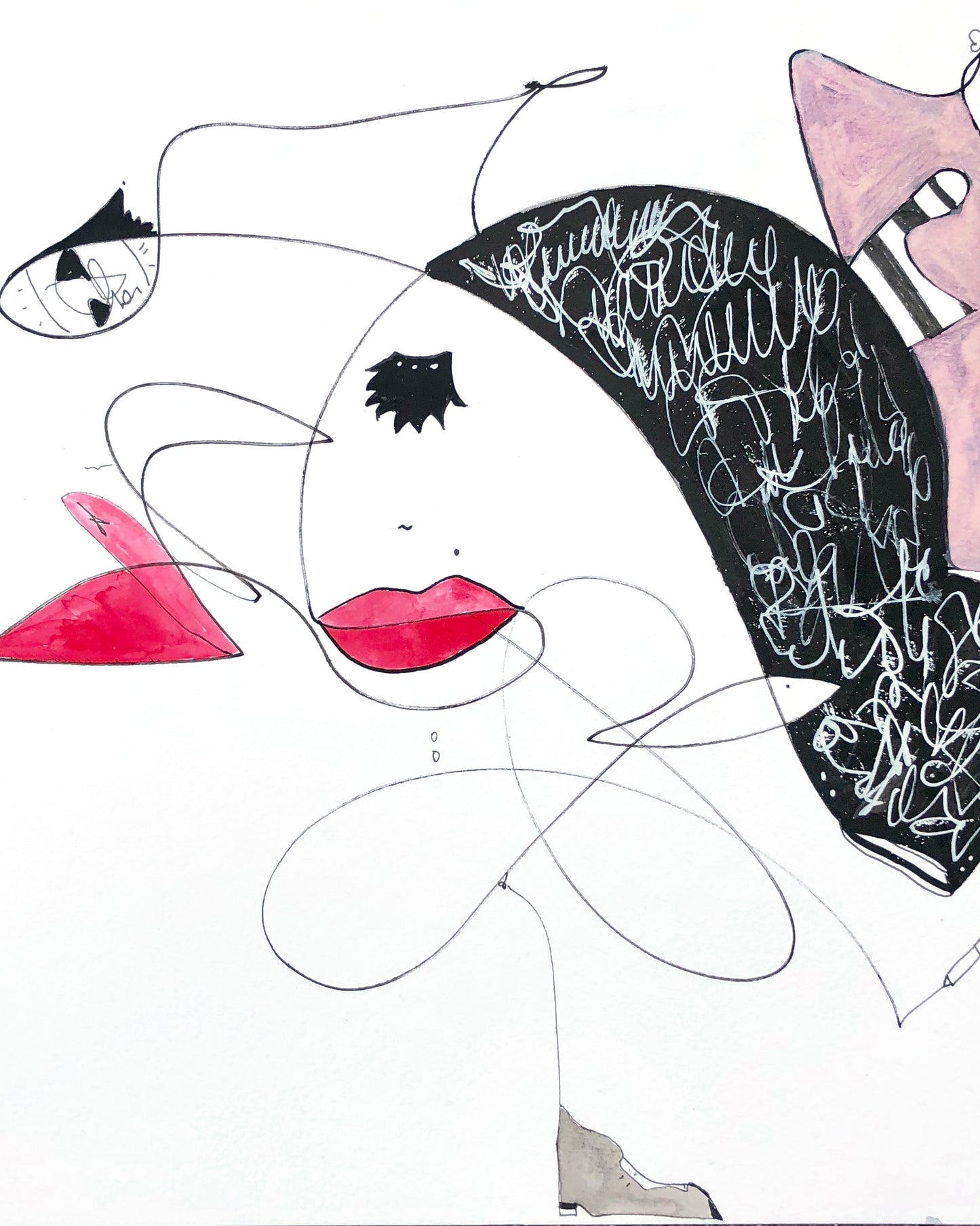 Popolishis #13 "Leonora Alfin" Original in Mixed Media