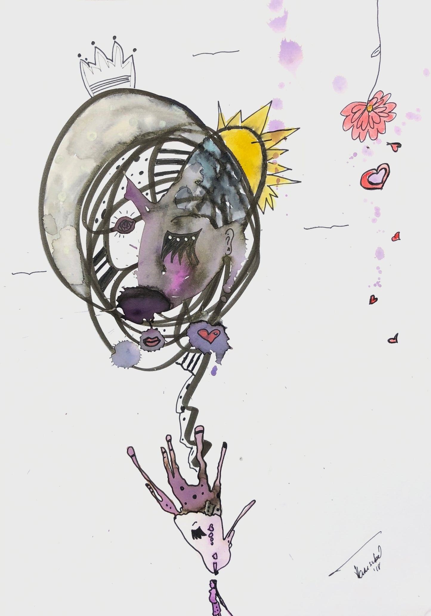 Popolishis #15 "McArena Speegel" Original in Mixed Media