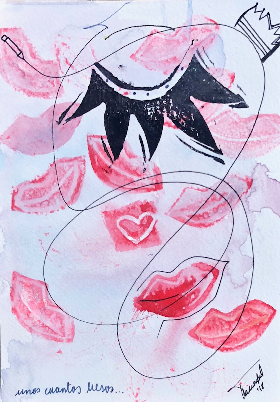 Mixed media original painting by Marisabel Bazan Popolishis