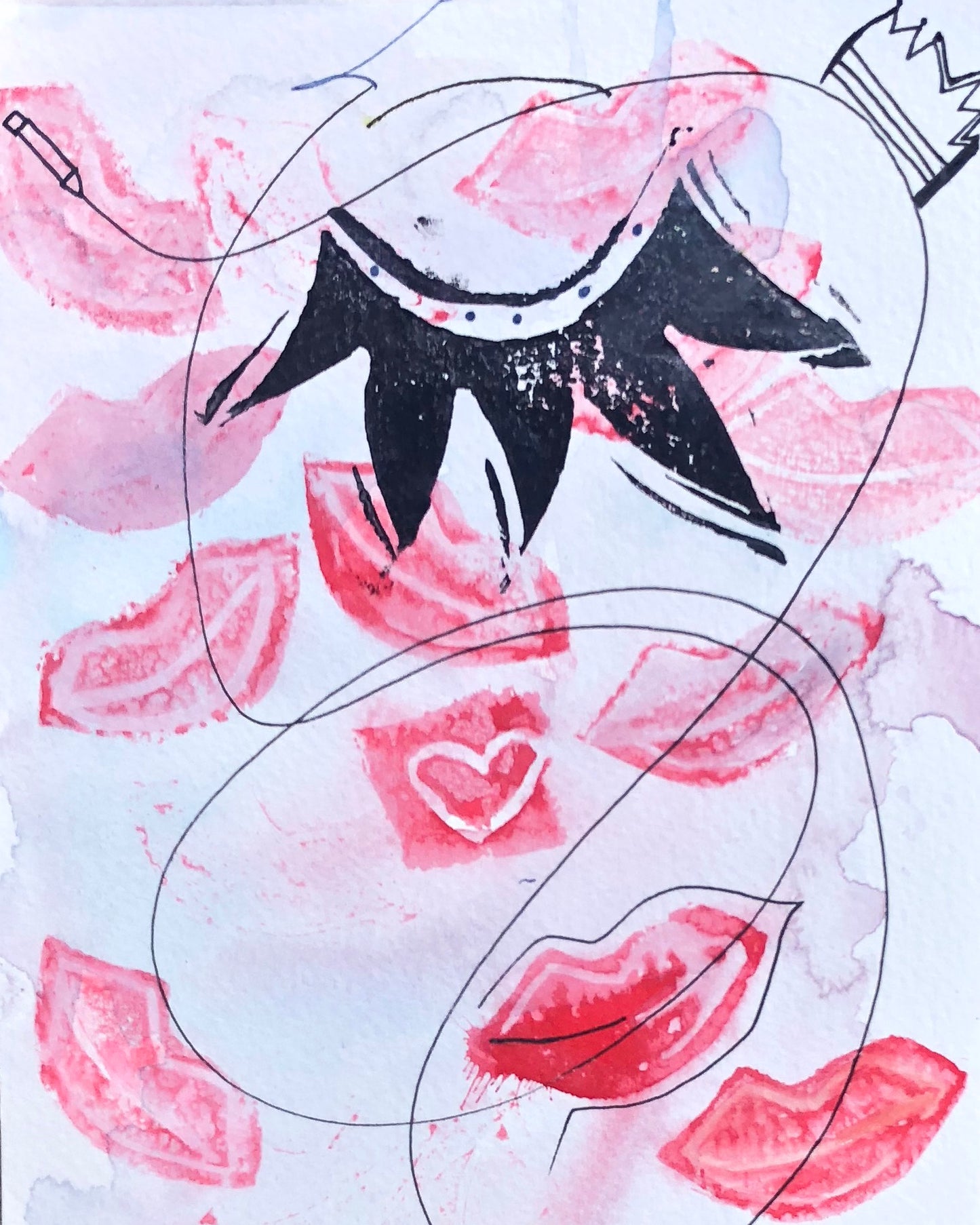 Mixed media original painting by Marisabel Bazan Popolishis