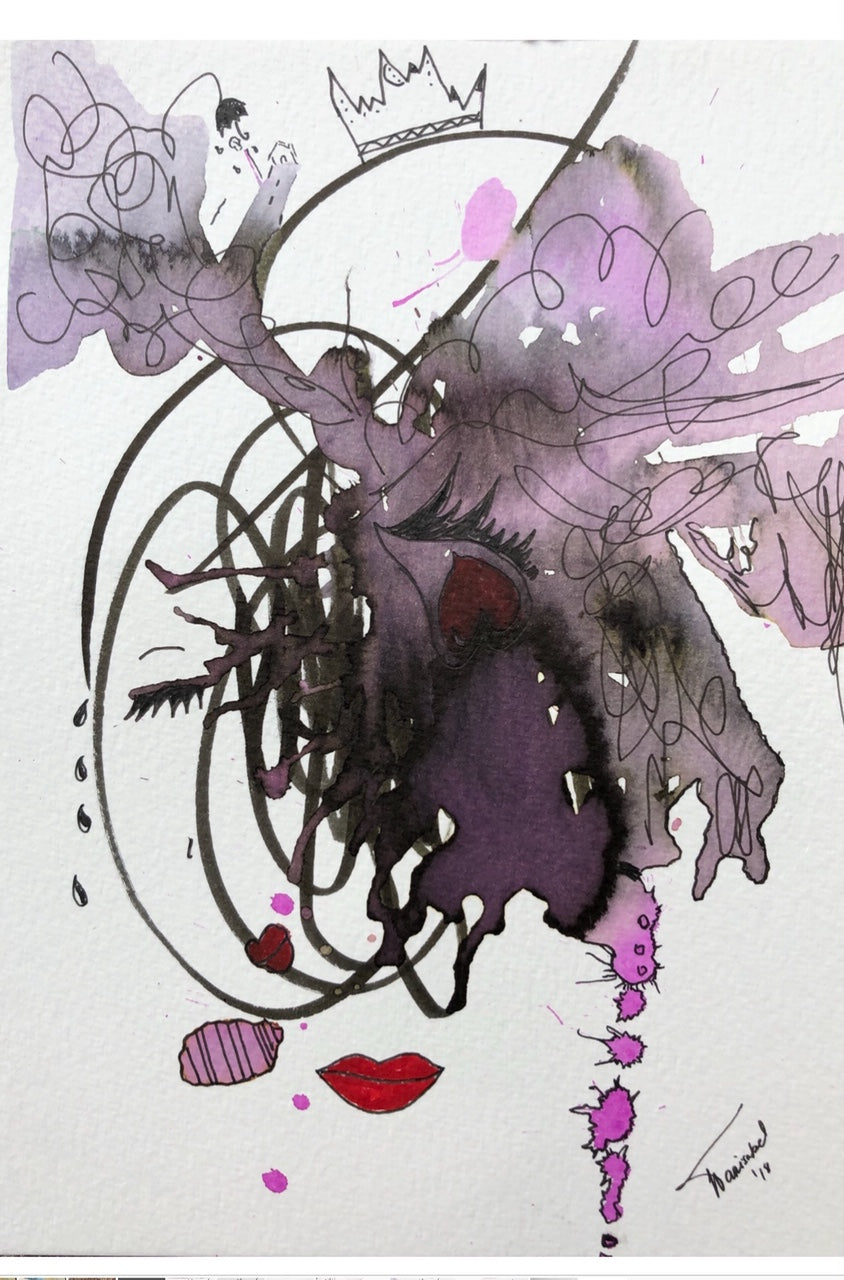 Mixed media original painting by Marisabel Bazan Popolishis