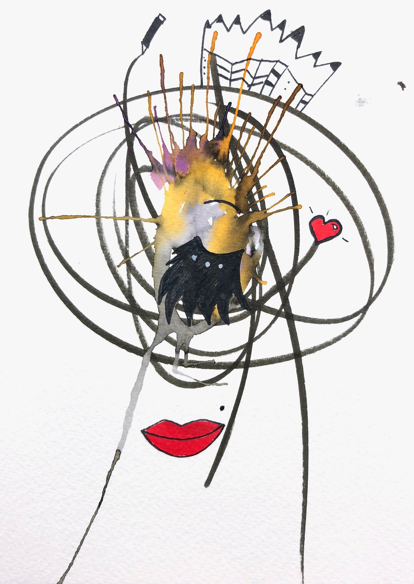 Popolishis #4 "D'Third...Donde Encontró su Paz" Original in Mixed Media