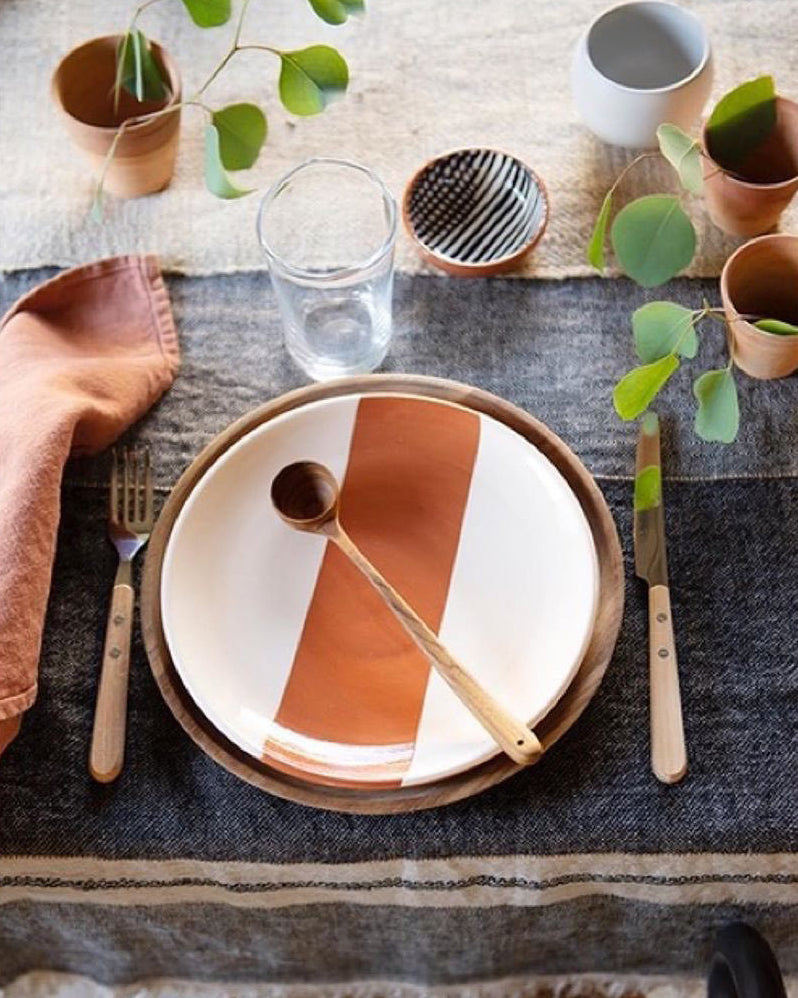 Casa Cubista Dipped Terracotta & White Plates and Bowls