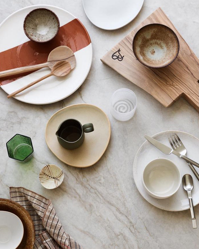Casa Cubista Dipped Terracotta & White Plates and Bowls