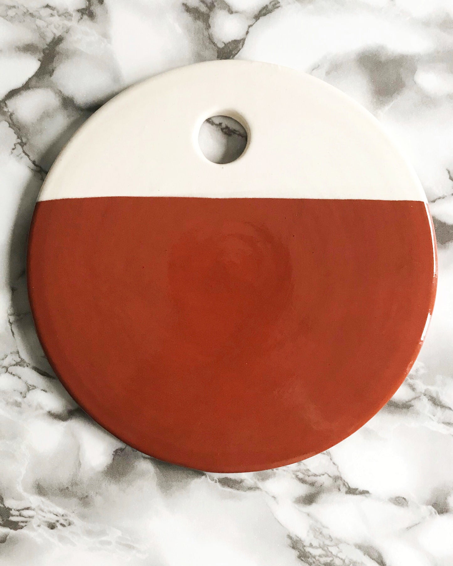 Handmade ceramic circular tray cheese plate