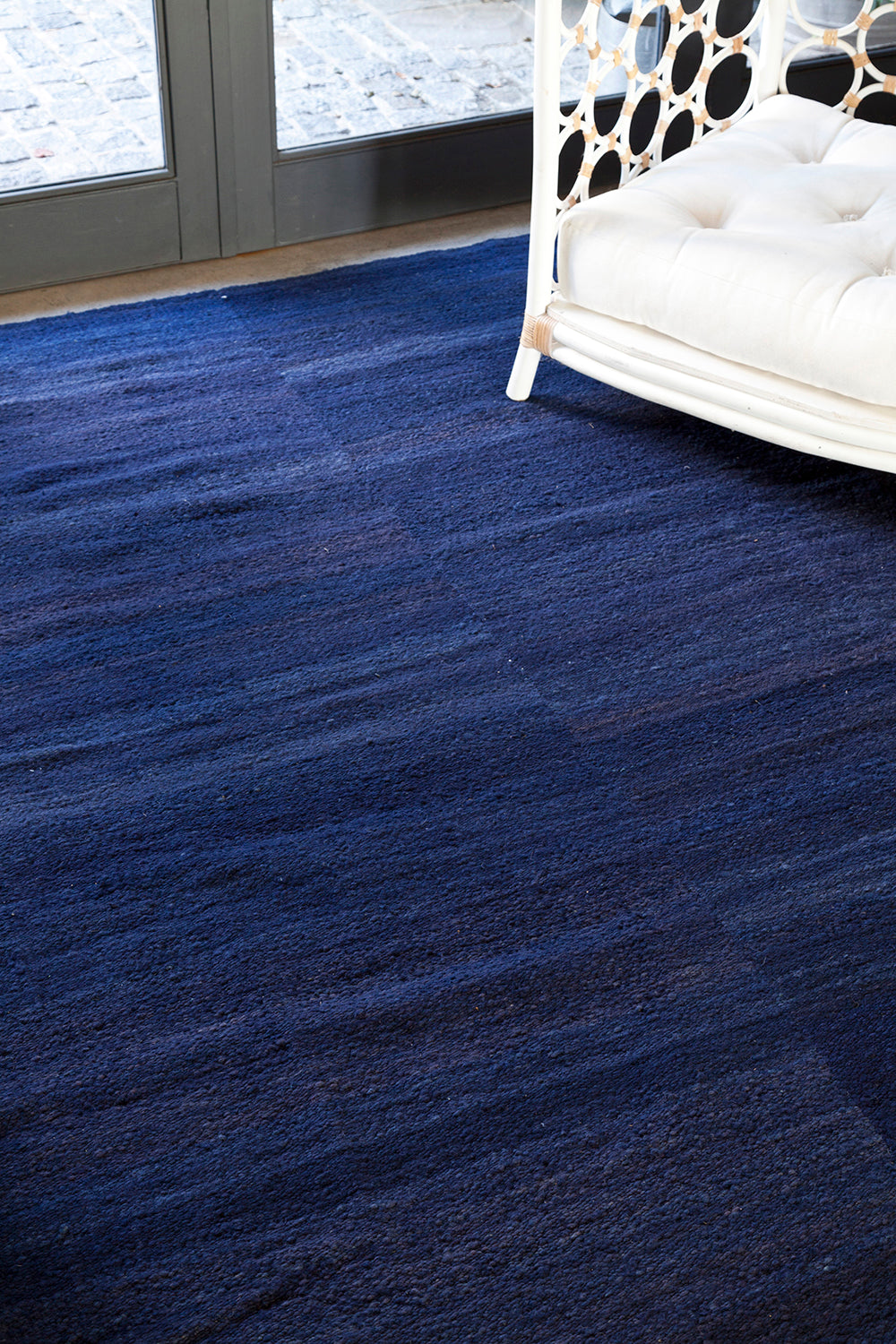Flatweave Marine Blue Rug