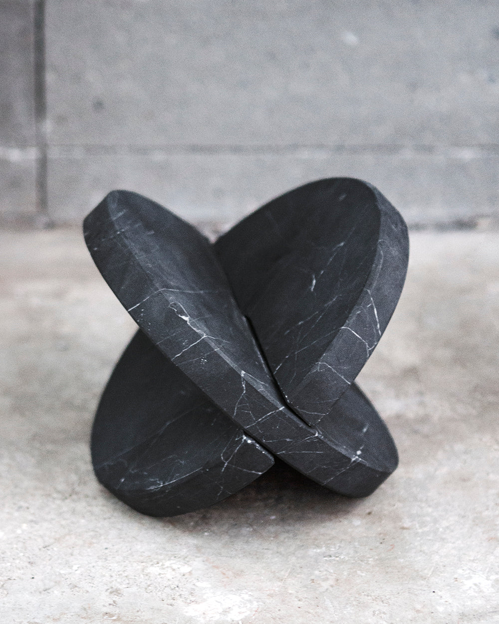 Artisanal Black Marble Ellipse Bookend