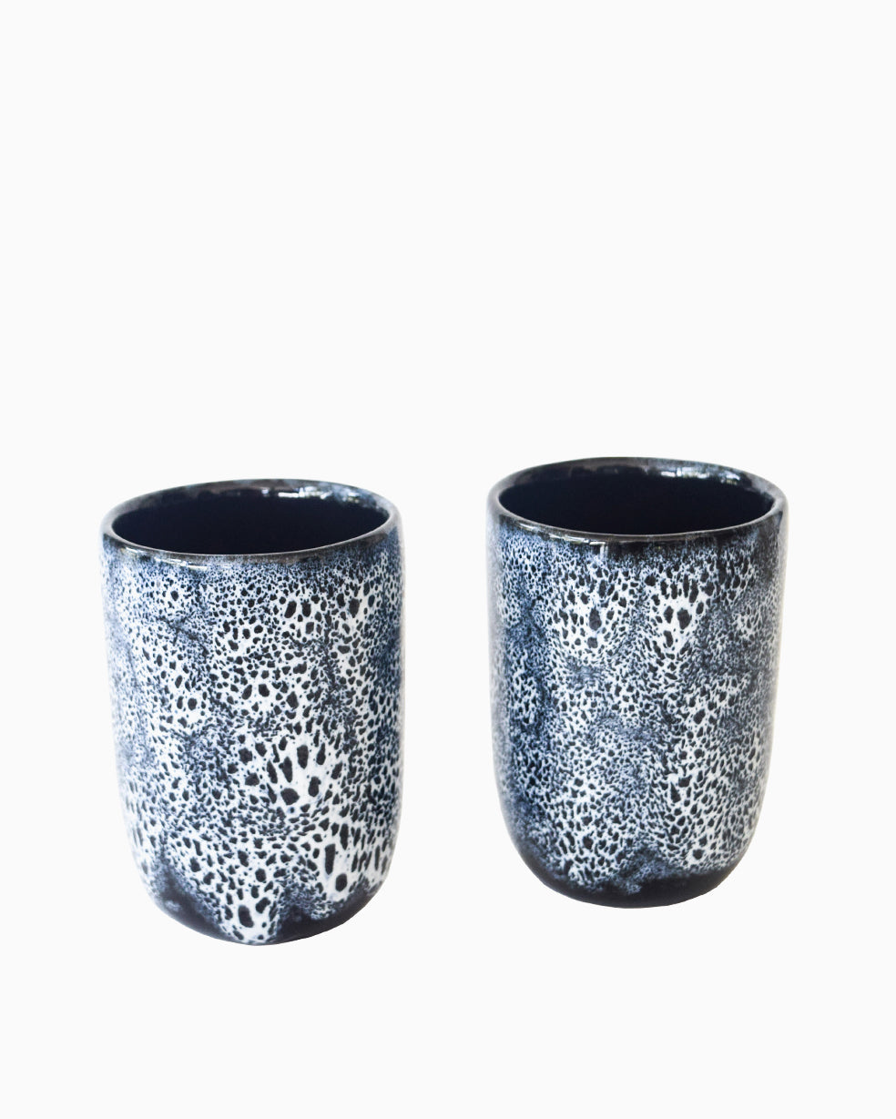 Indigo Ceramic Handmade Cups - Set of 4