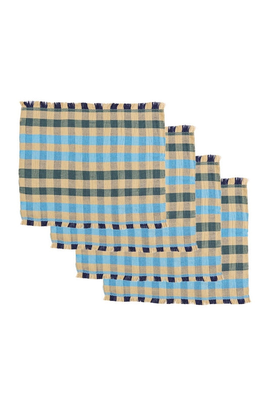 S/2 Cuadritos Cyan Placemat