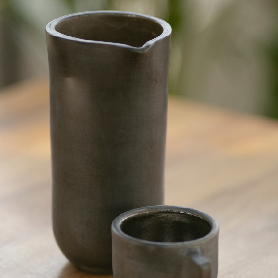 PALO SANTO Black Clay Pitcher