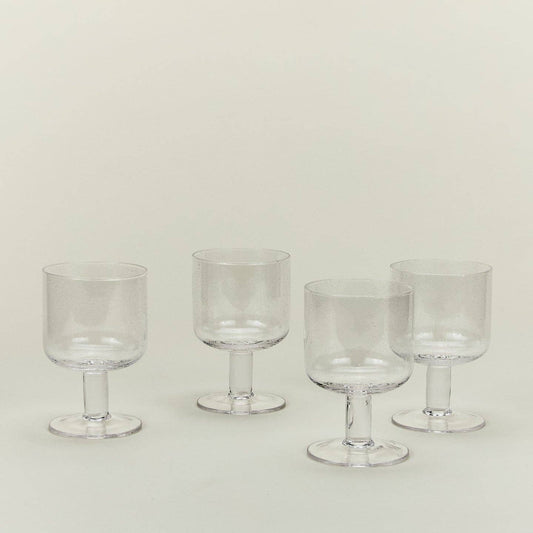 Simple Seeded Glassware – Stemmed – Set of 4 (Clear)