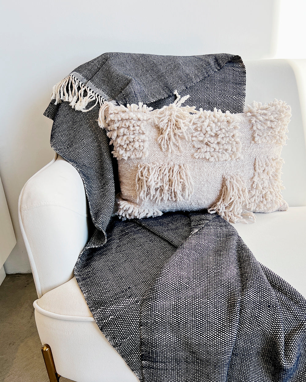 SALE Amano Cotton Throw - Check Weave