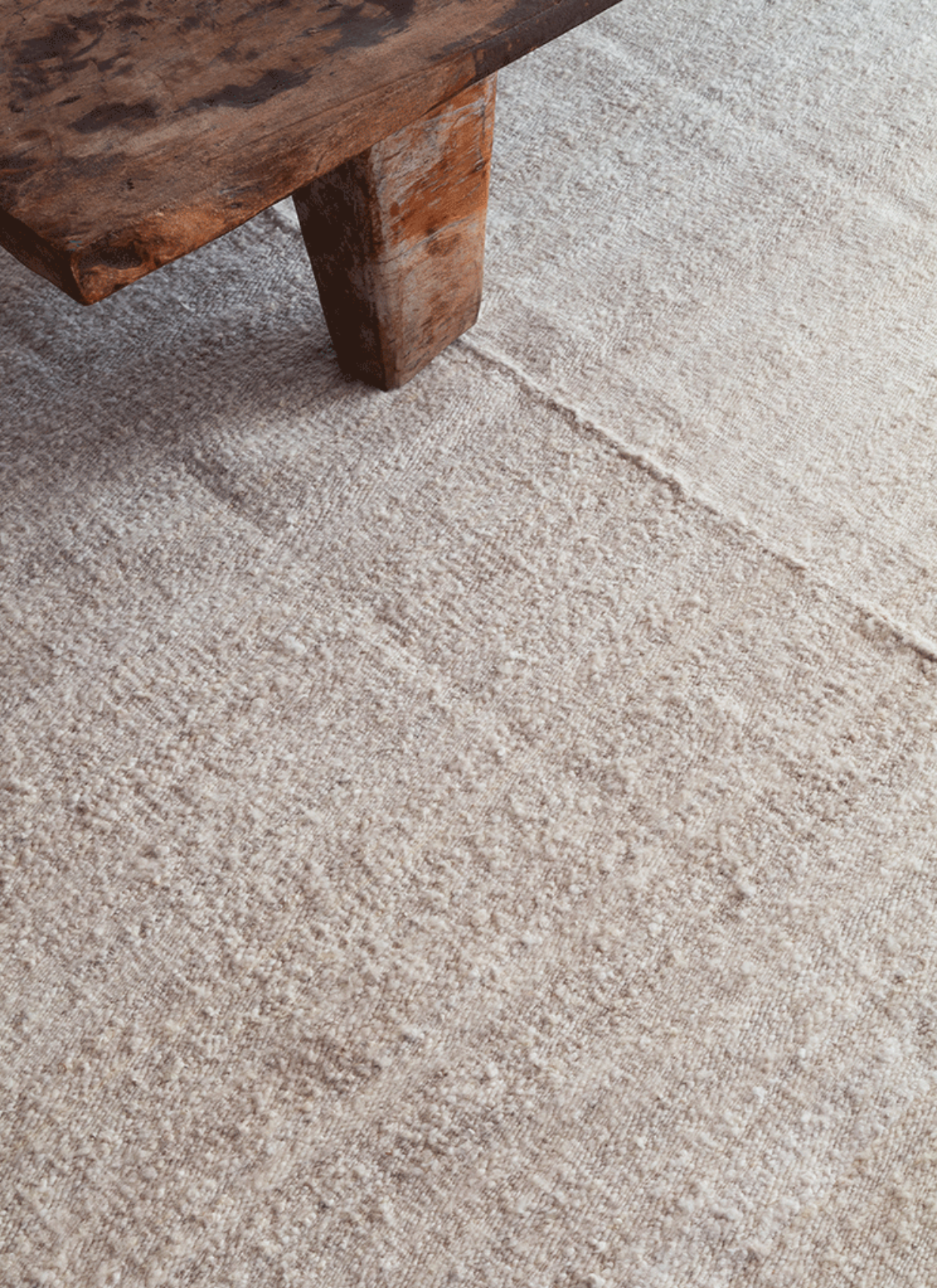 Awanay Crudo White Flatweave Wool Rug