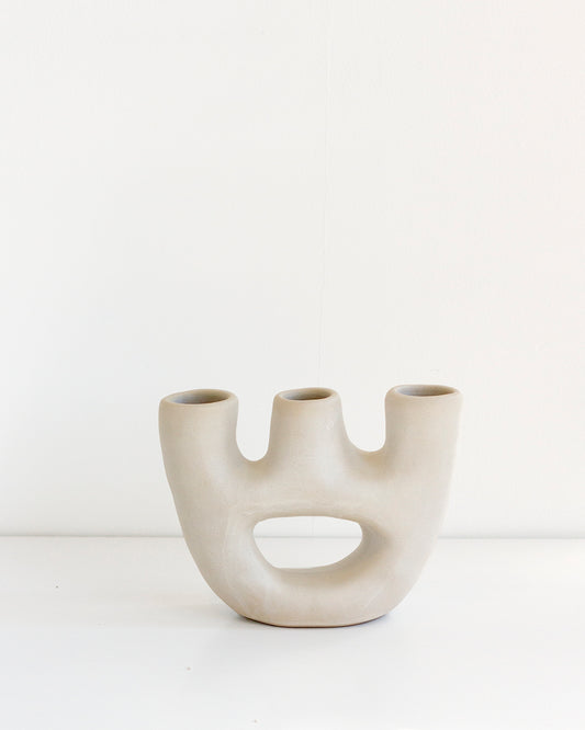 Gravity Clay Vase - Bone White