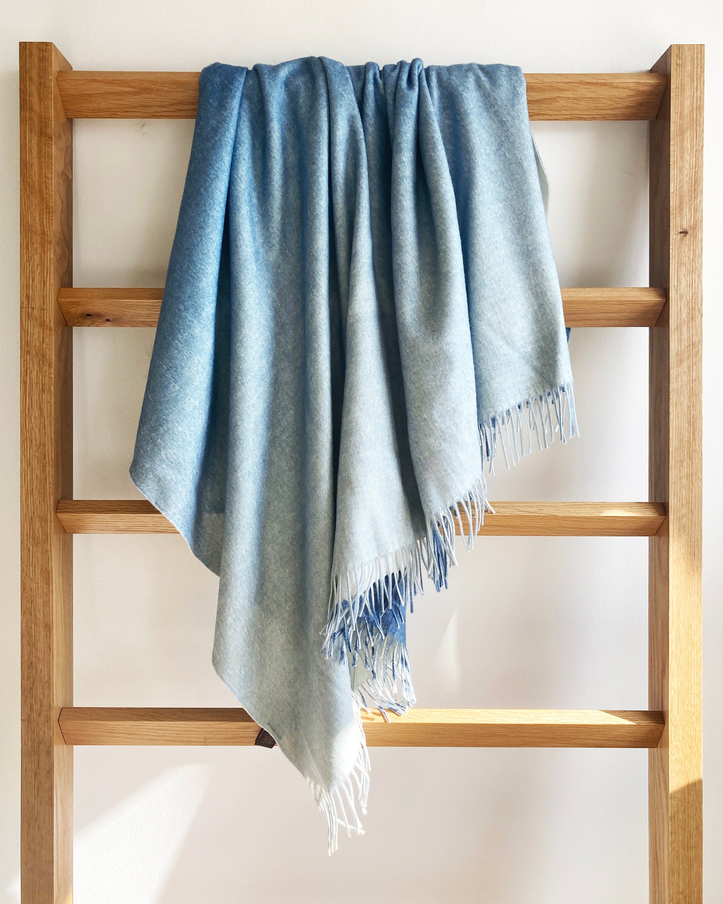 Petrol Blue Ombre Ezcaray Merino Wool Throw