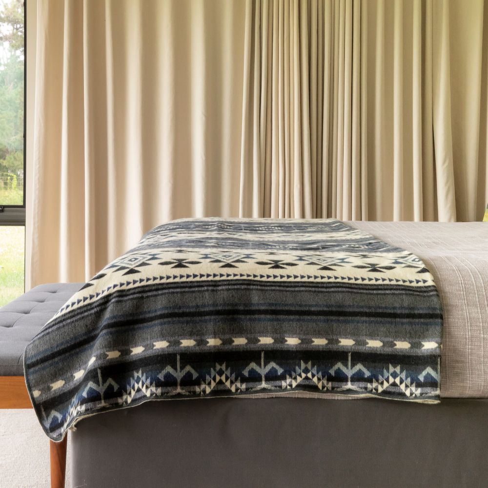 Yachana Collection - Geometric Blue Gray and Cream