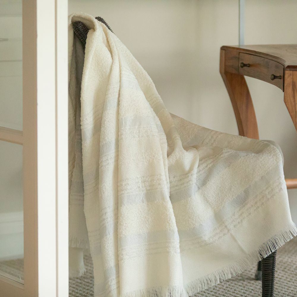 Allira Collection - Handloomed Alpaca - Silver & Ivory Moon Mist by Atacama Home