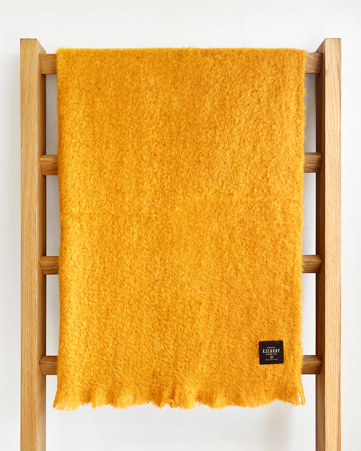 Mustard Mohair Blanket Throw