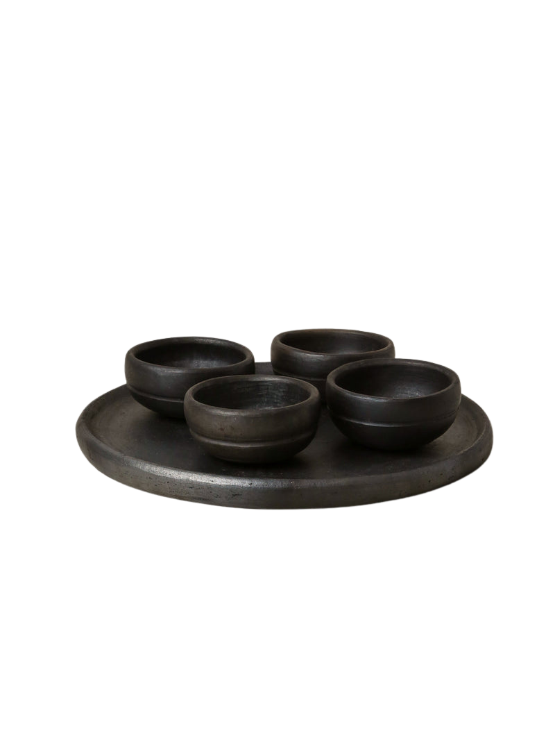 PALO SANTO Black Clay Mezcalero Serving Set