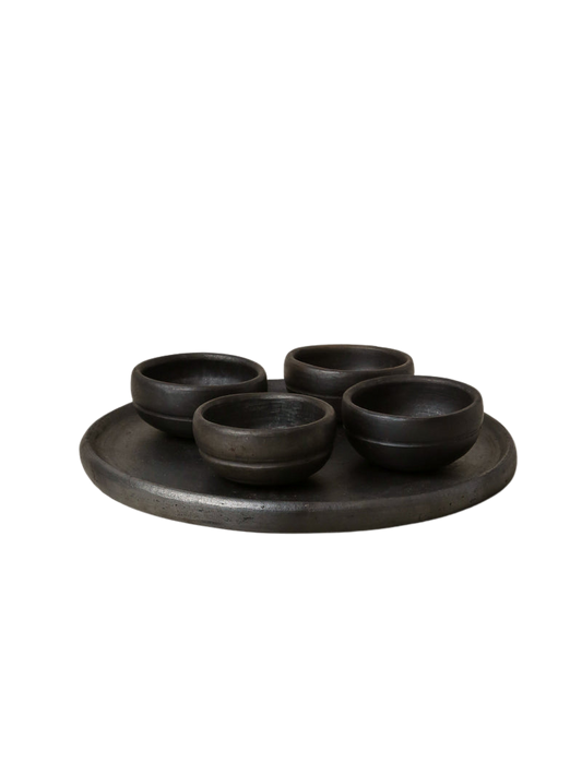 PALO SANTO Black Clay Mezcalero Serving Set