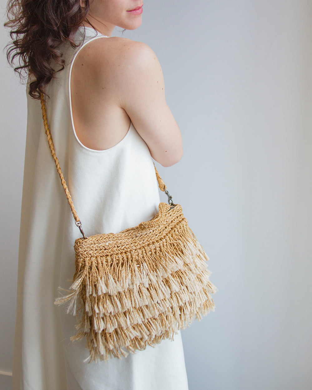 Gold Fringe Handbag